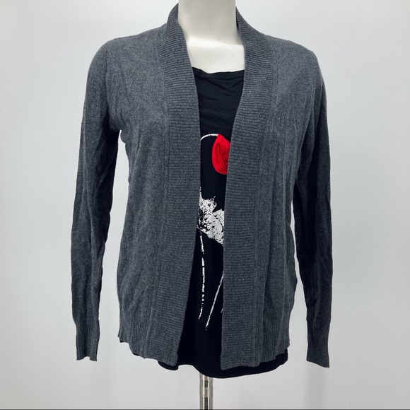 ❤️‍🔥 (5/20) NWT Worthington Dark Gray Cardigan Size Petite Small - Picture 1 of 7